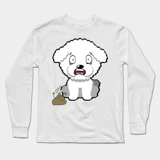 Funny furry dog smells stinky poo poo Long Sleeve T-Shirt